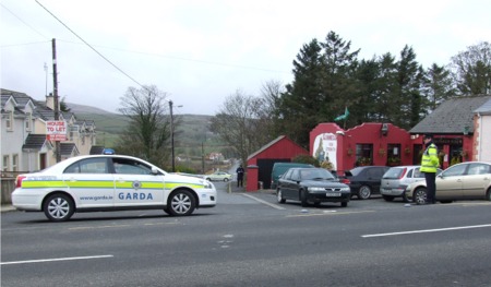 The scene sealed off at Gleneely village on Easter Monday.